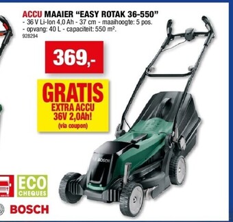 Hubo Accu maaier “easy rotak 36-550” aanbieding