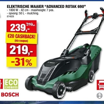 Hubo Elektrische maaier “advanced rotak 690” aanbieding