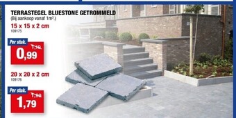 Hubo Terrastegel bluestone getrommeld 15 x 15 x 2 cm aanbieding