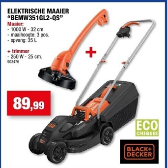 Hubo Elektrische maaier “bemw351gl2-qs” aanbieding