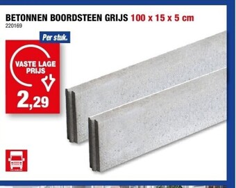 Hubo Betonnen boordsteen grijs 100 x 15 x 5 cm aanbieding
