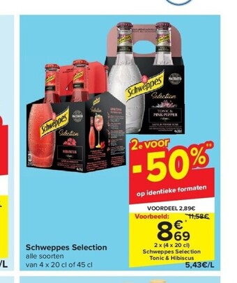 Carrefour Schweppes selection aanbieding
