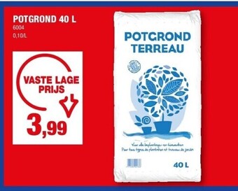 Hubo Potgrond 40 l aanbieding