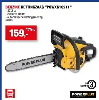 Hubo Benzine kettingzaag “powxg10211” aanbieding