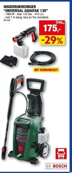 Hubo Hogedrukreiniger “universal aquatak 135” - 1900 w aanbieding