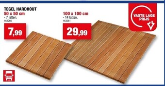 Hubo Tegel hardhout 50 x 50 cm aanbieding