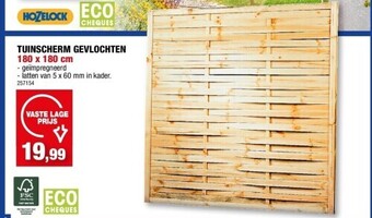 Hubo Tuinscherm gevlochten 180 x 180 cm aanbieding