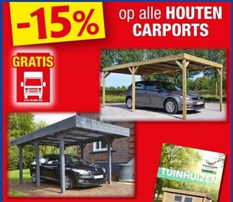 Hubo Op alle houten carports aanbieding