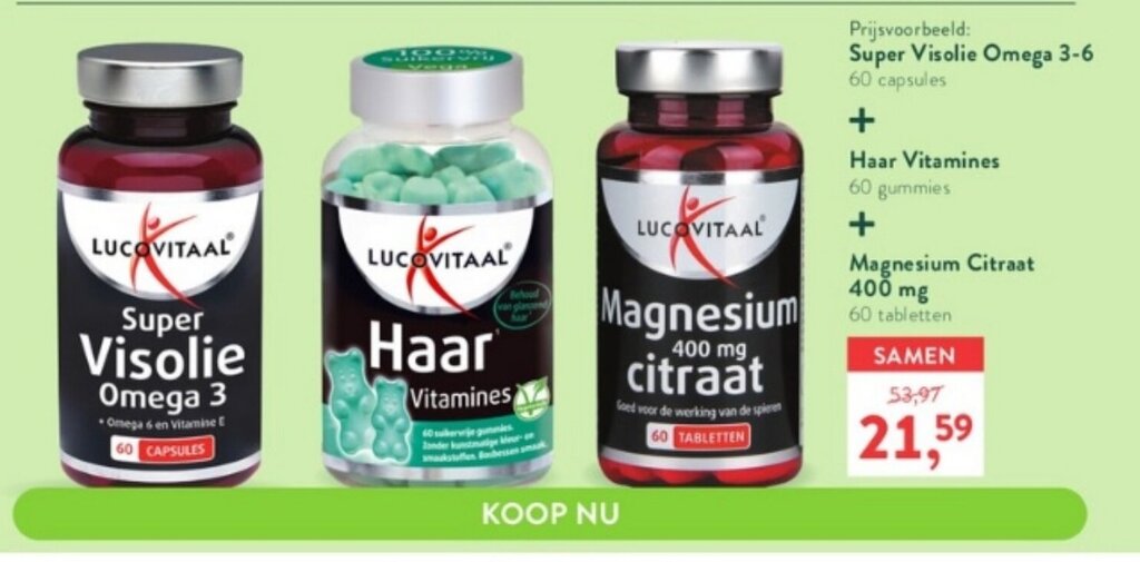 LUCOVITAAL Super Visolie Omega 36 60 capsules + Haar Vitamines 60