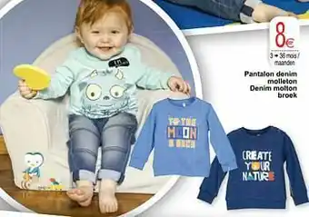 Cora Pantalon denim molleton denim molton broek aanbieding