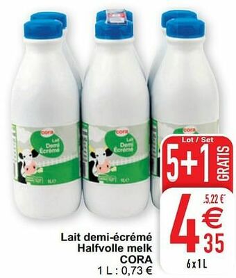 Cora Lait demi-écrémé halfvolle melk cora aanbieding