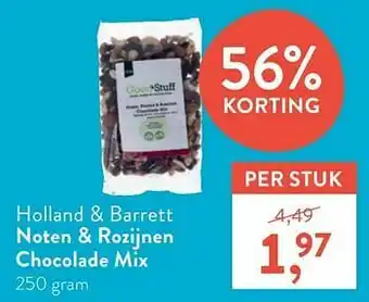 Holland & Barrett Holland + barrett noten + rozijnen chocolade mix aanbieding