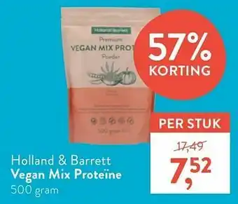 Holland & Barrett Holland + barrett vegan mix proteïne aanbieding