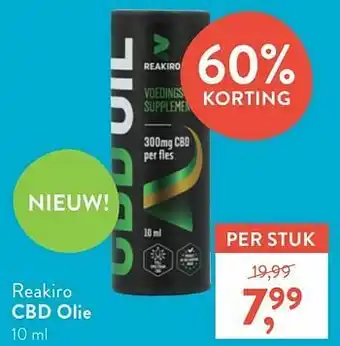 Holland & Barrett Reakiro cbd olie aanbieding