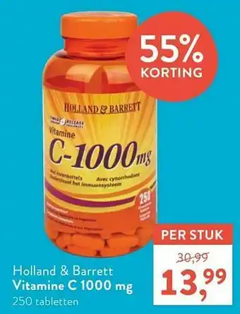 Holland & Barrett Holland + barrett vitamine c 1000 mg aanbieding