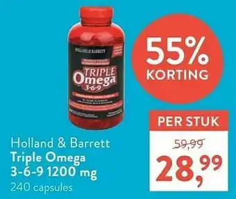Holland & Barrett Holland + barrett triple omega 3-6-9 1200 mg aanbieding