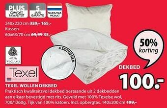 Jysk Texel wollen dekbed aanbieding
