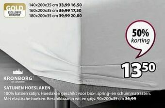 Jysk Satijnen hoeslaken aanbieding