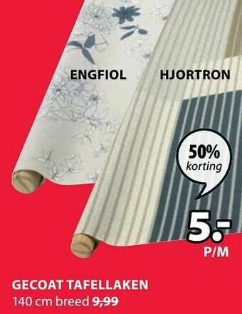 Jysk Gecoat tafellaken engfiol aanbieding