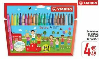 Cora 24 feutres 24 stiften trio a-z aanbieding