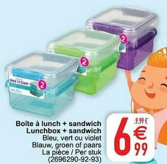 Cora Boîte à lunch + sandwich lunchbox + sandwich aanbieding