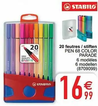 Cora 20 feutres - stiften pen 68 color parade aanbieding