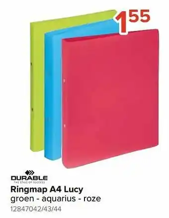 Ringmap a4 lucy groen - aquarius - roze