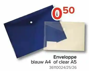 Euroshop Enveloppe blauw a4 of clear a5 aanbieding
