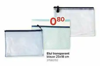 Euroshop Etui transparant blauw aanbieding