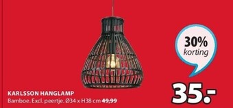 Jysk Karlsson hanglamp aanbieding