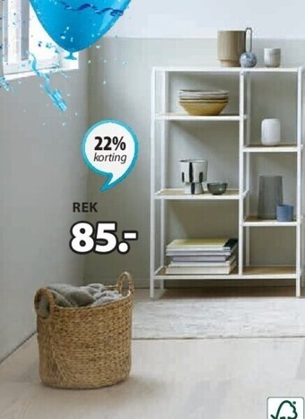 Jysk Trappedal rek 5 schappen b70 x h109 x d30 cm aanbieding