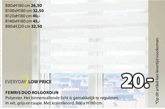 Jysk Femris duo rolgordijn aanbieding