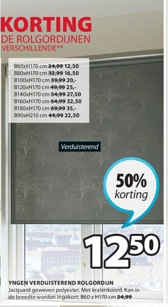 Jysk Yngen verduisterend rolgordijn aanbieding