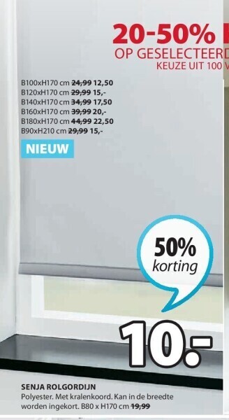 Jysk Senja rolgordijn aanbieding