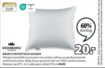 Jysk Bruri synthetisch kussen aanbieding