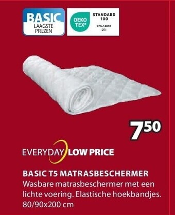 Jysk Basic t5 matrasbeschermer aanbieding