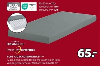 Jysk Plus f30 schuimmatras aanbieding