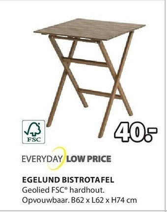Jysk Egelund bistrotafel aanbieding