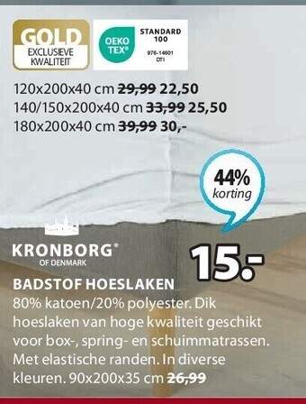 Jysk Badstof hoeslaken aanbieding