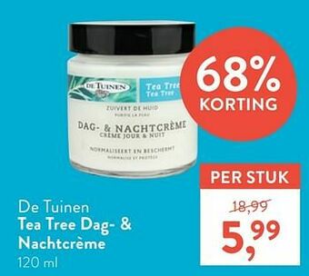 Holland & Barrett De tuinen tea tree dag- + nachtcrème aanbieding