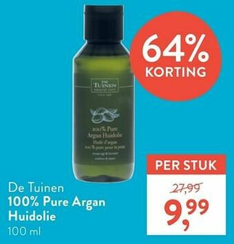 Holland & Barrett De tuinen 100% pure argan huidolie aanbieding