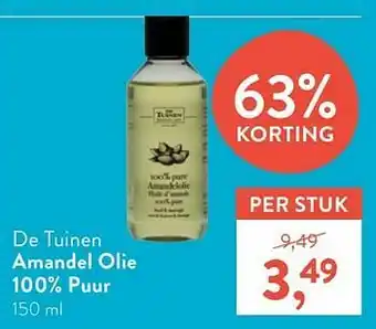 Holland & Barrett De tuinen amandel olie 100% puur aanbieding