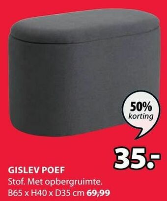 Jysk Gislev poef aanbieding