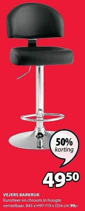 Jysk Vejers barkruk aanbieding