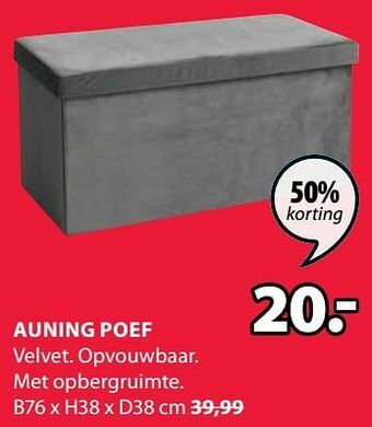 Jysk Auning poef aanbieding