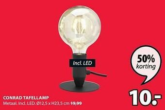 Jysk Conrad tafellamp aanbieding