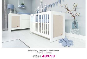 Baby & Tiener Baby's Only babykamer warm linnen ledikant & commode aanbieding