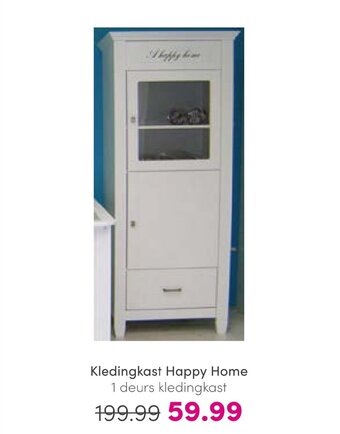 Baby & Tiener Kledingkast Happy Home 1 deurs kledingkast aanbieding