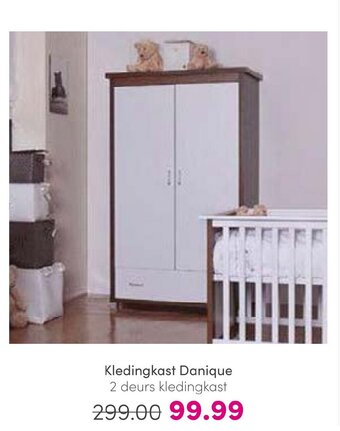 Baby & Tiener Kledingkast Danique 2 deurs kledingkast aanbieding