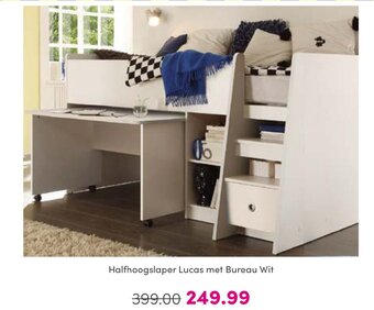 Baby & Tiener Halfhoogslaper Lucas met Bureau Wit aanbieding